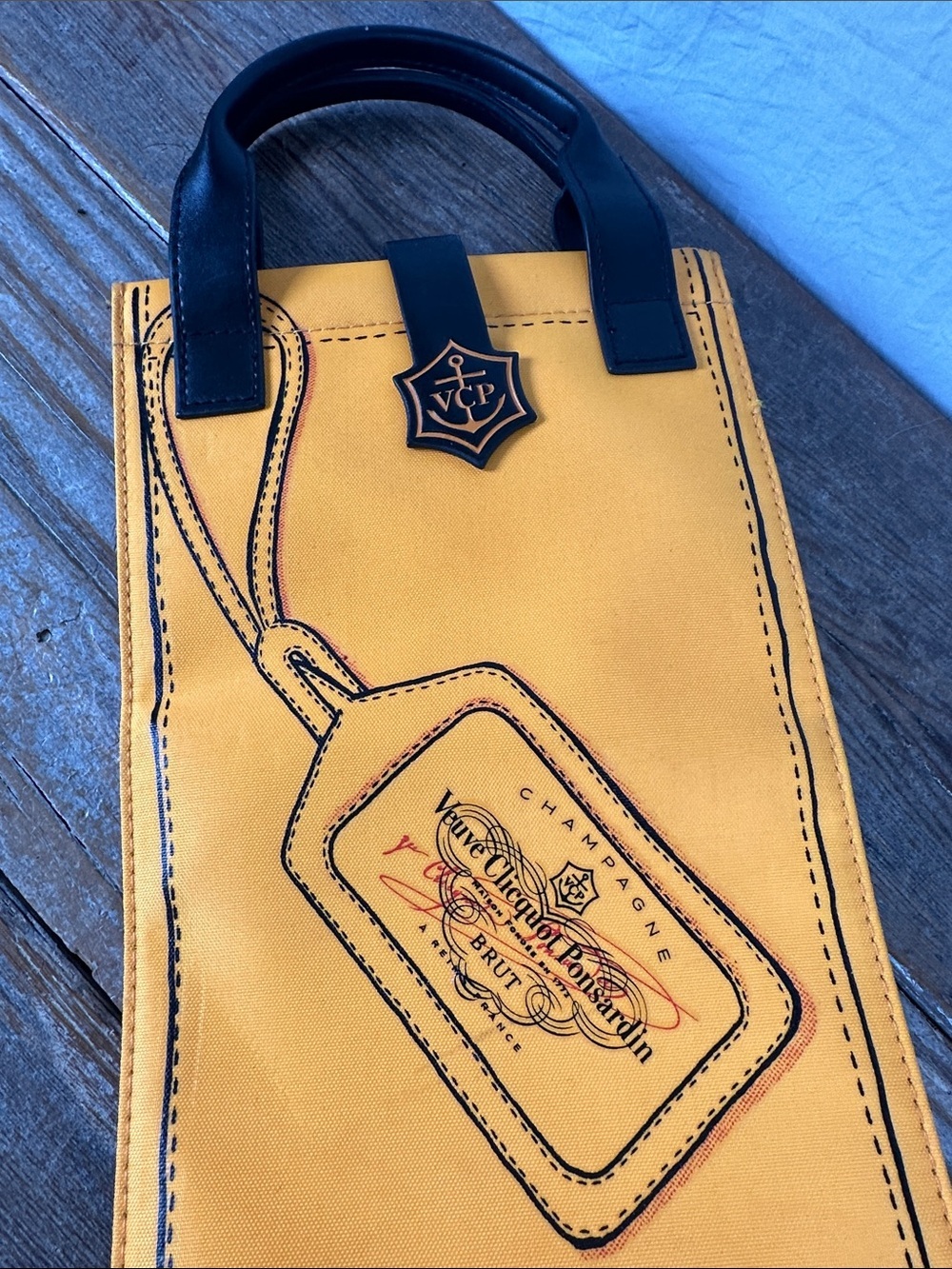 VCP Yellow Cooling Bag with Dark Blue Handles - Picture 2 of 6